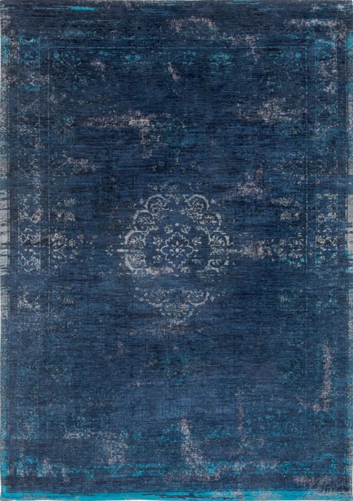 Vintage style modern blue rug